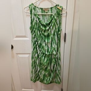 Michael Kors Green and White Mini Dress